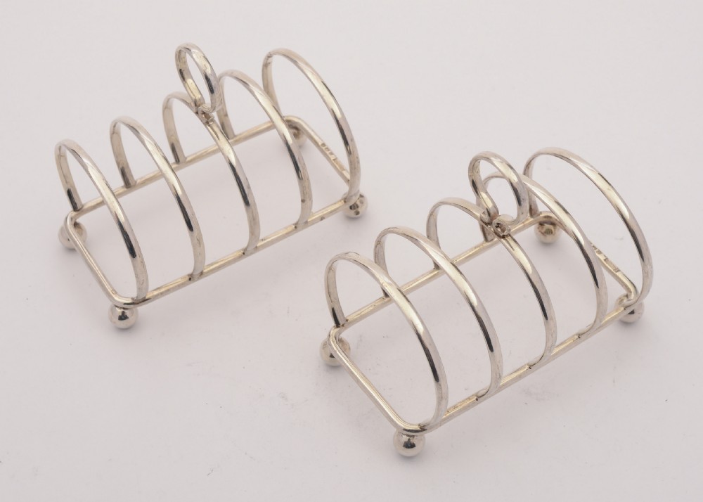Gorgeous Pair of Silver Asprey Toast Racks, Birmingham 1937