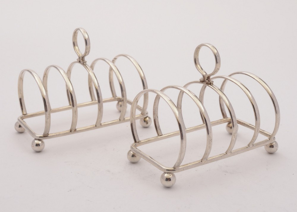 Gorgeous Pair of Silver Asprey Toast Racks, Birmingham 1937 View IV