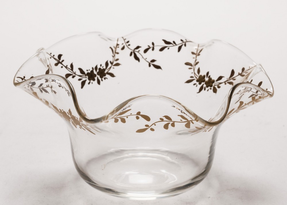 Gorgeous Set of 10 French Gilded Glass Bowls, Circa 1900 View IV