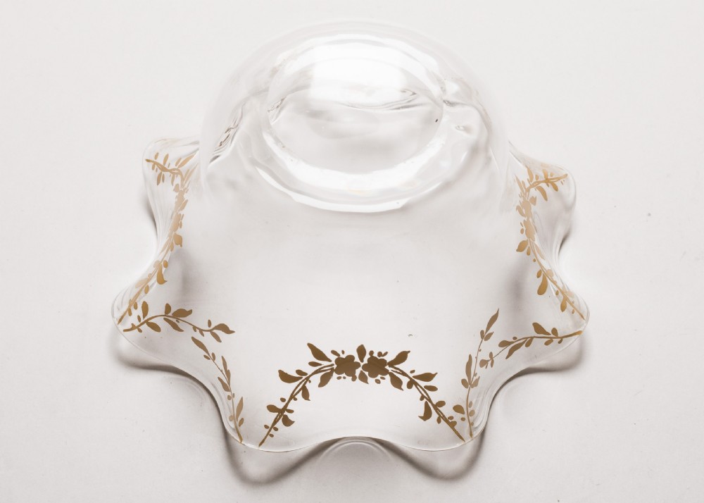 Gorgeous Set of 10 French Gilded Glass Bowls, Circa 1900 View VI