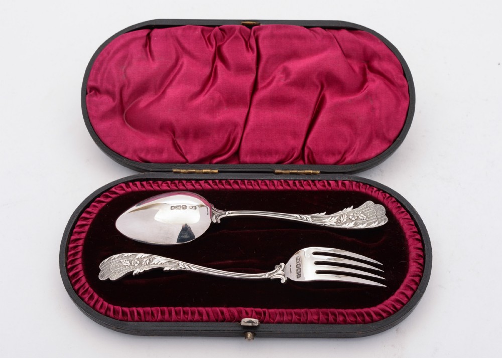 Unusual Cased Silver Christening Set, Sheffield 1893 View II