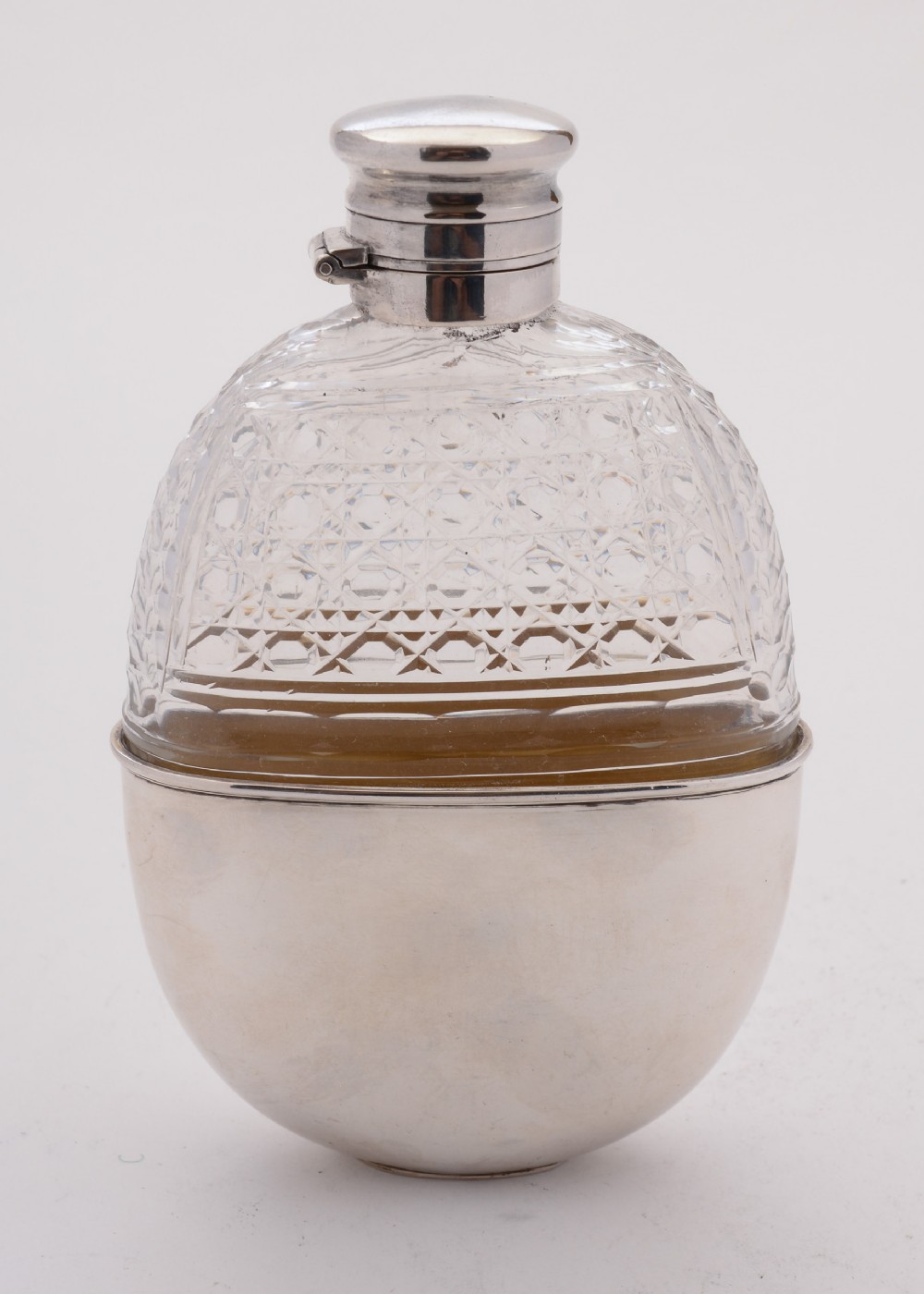 Superb Cut Glass and Silver Plated hip Flask, Circa 1905