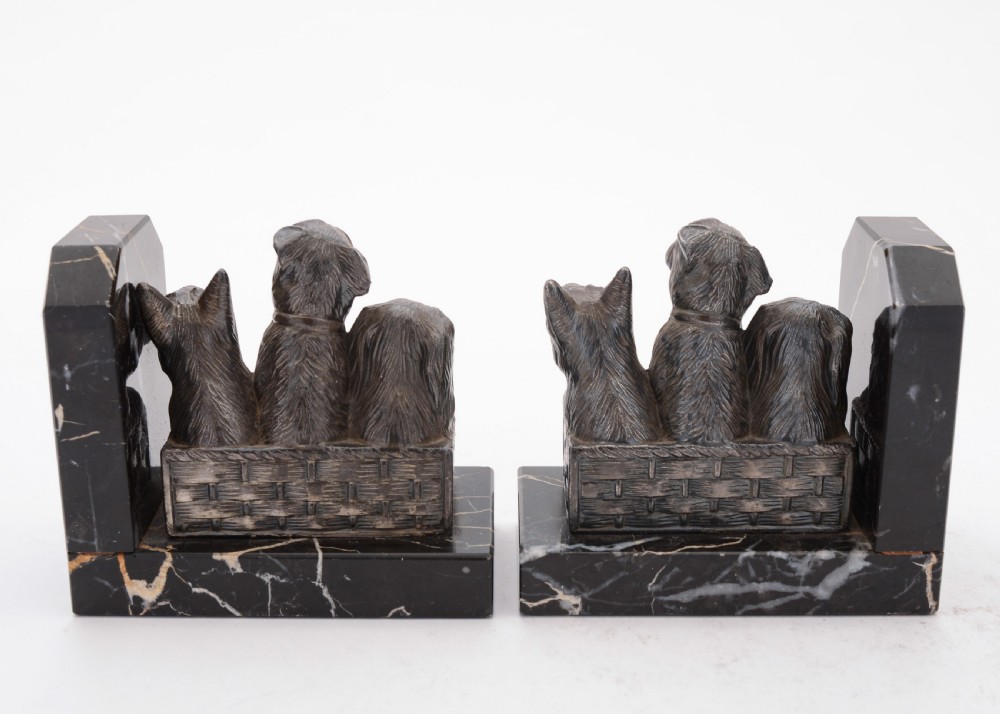 Cute Pair of French Art Deco Dog Bookends, Circa 1930 View II