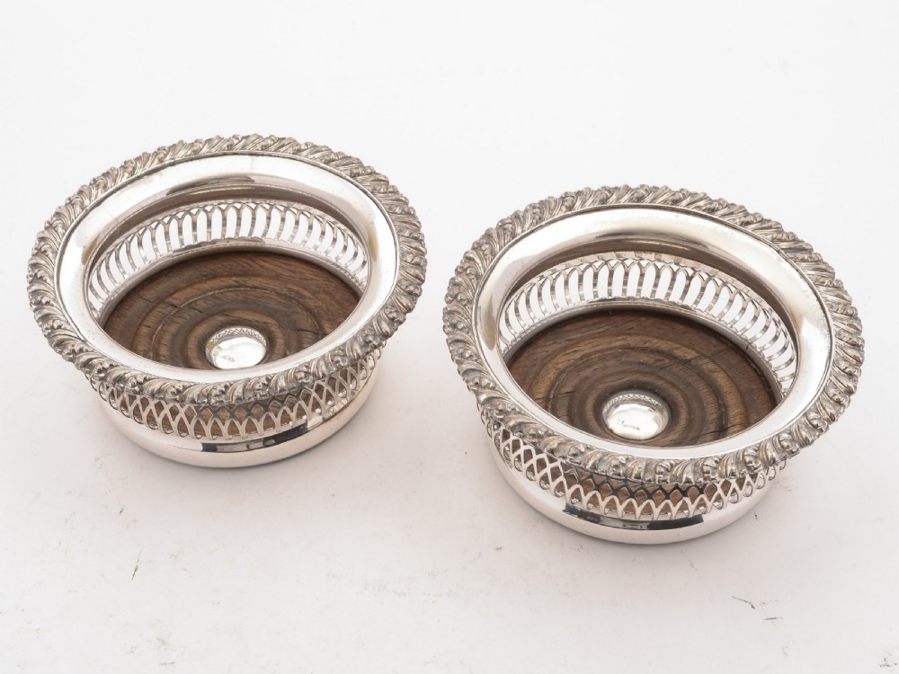 Good Pair of Edwardian Silver Plated Coasters, 1901