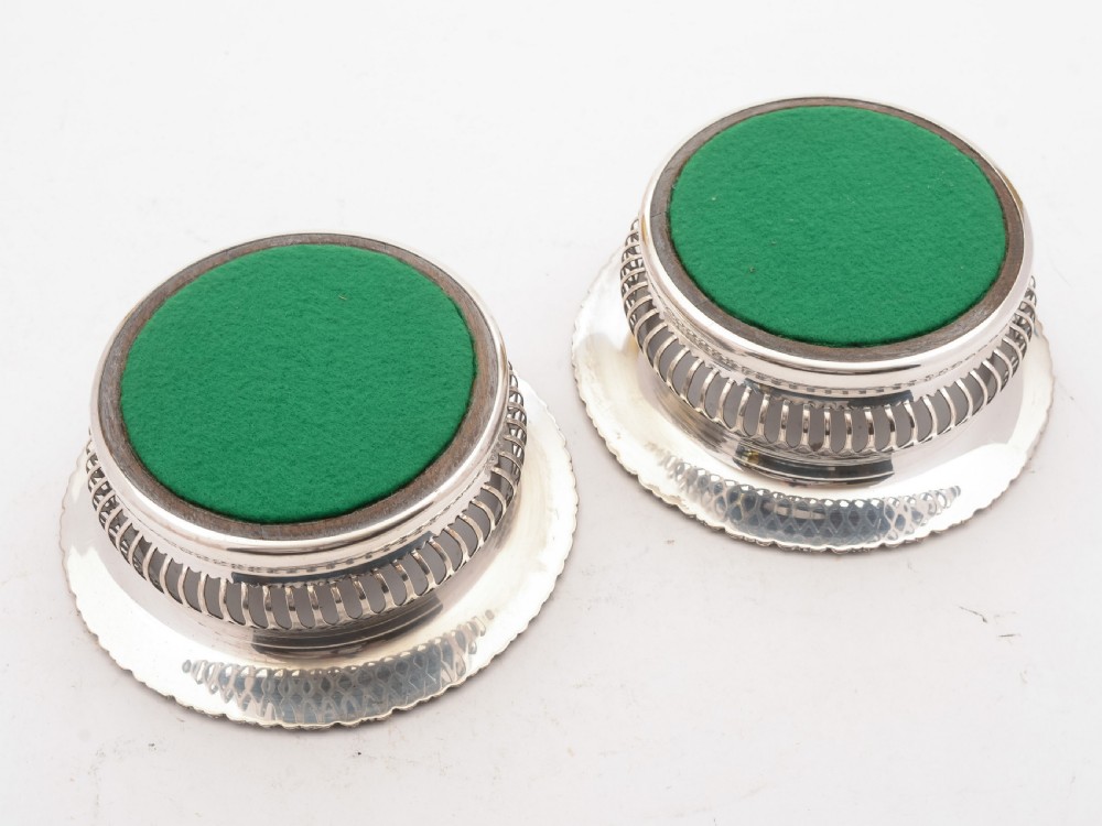 Good Pair of Edwardian Silver Plated Coasters, 1901 View II