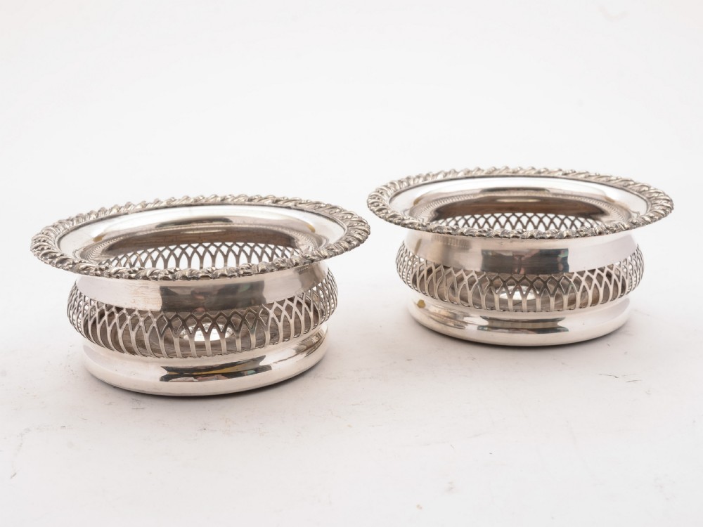 Good Pair of Edwardian Silver Plated Coasters, 1901 View V