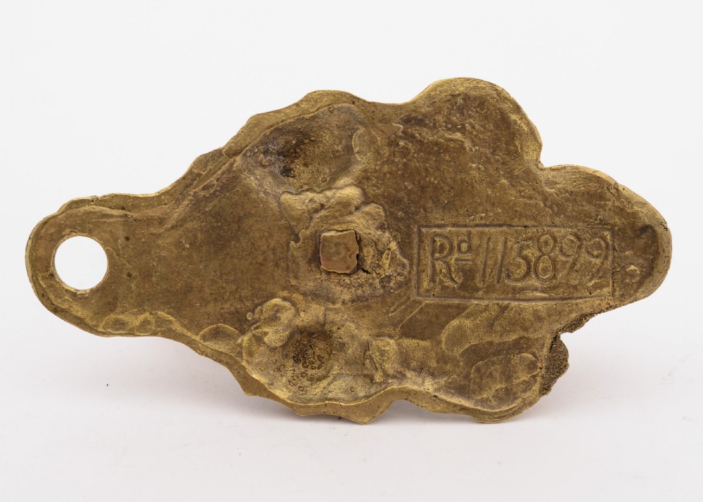 Fabulous Victorian Brass Crocodile Note Holder, 1884 View III