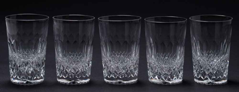 Lovely 5 Edwardian Cut Glass tumblers, Circa 1905