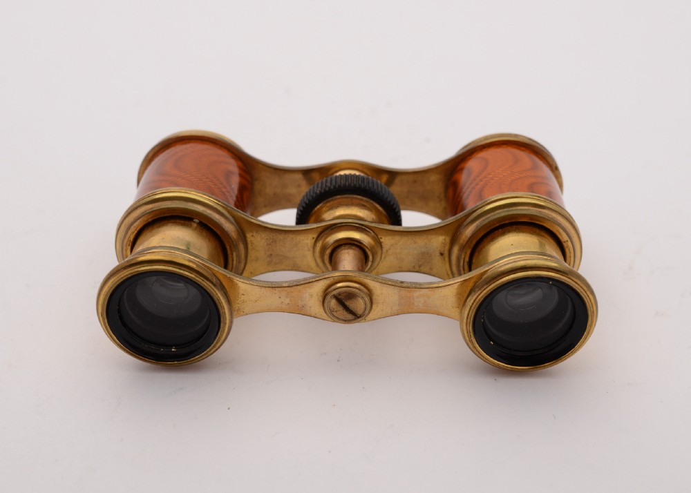 Fabulous Edwardian Guilloche Enamel Opera Glasses, Circa 1905  View IV