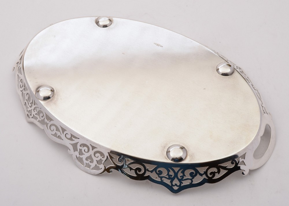 Stunning Edwardian Silver Plated Gallery Tray, Circa 1905 View IV