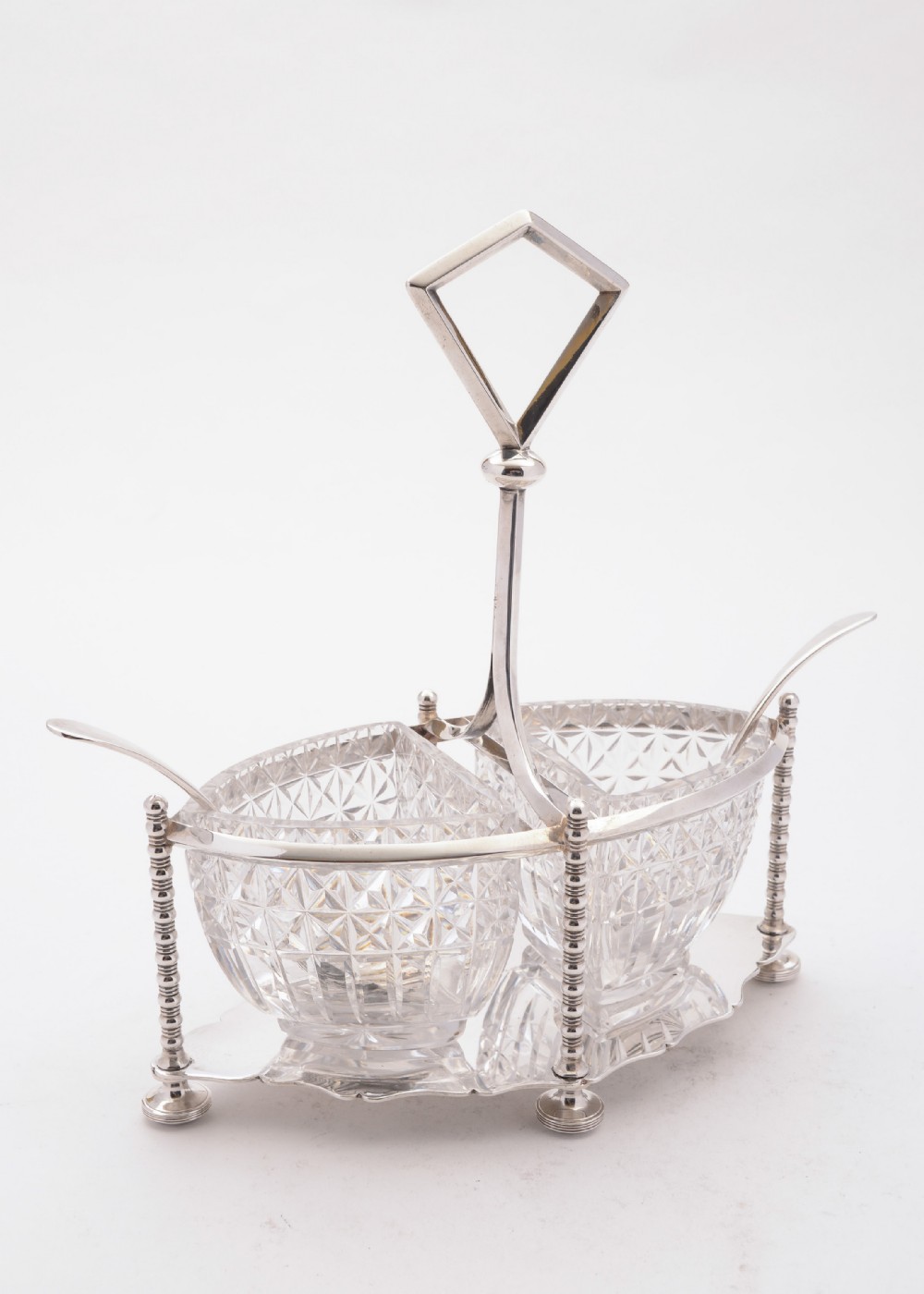 Gorgeous Glass and Silver Plated Cream and Sugar, Circa 1890