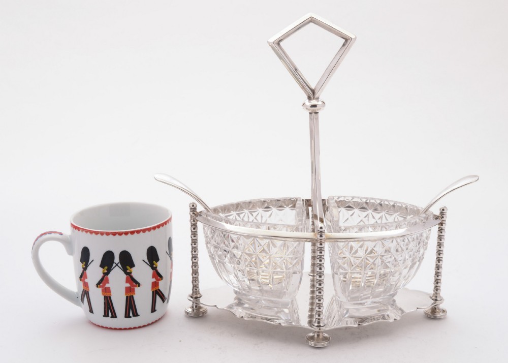 Gorgeous Glass and Silver Plated Cream and Sugar, Circa 1890 View IV