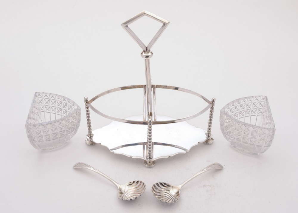 Gorgeous Glass and Silver Plated Cream and Sugar, Circa 1890 View V