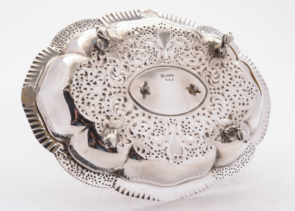 Gorgeous Edwardian Silver Plated Grape Dish and Scissors View VI
