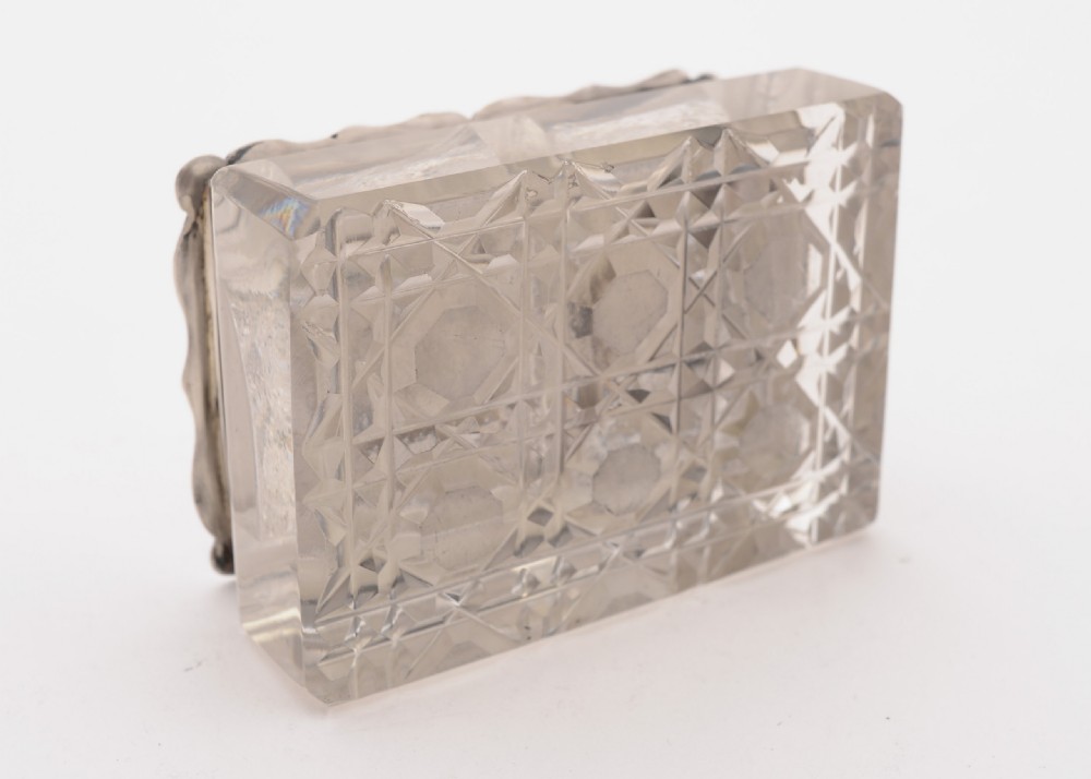 Wonderful Edwardian Silver Topped Stamp Box, Birmingham 1904 View V