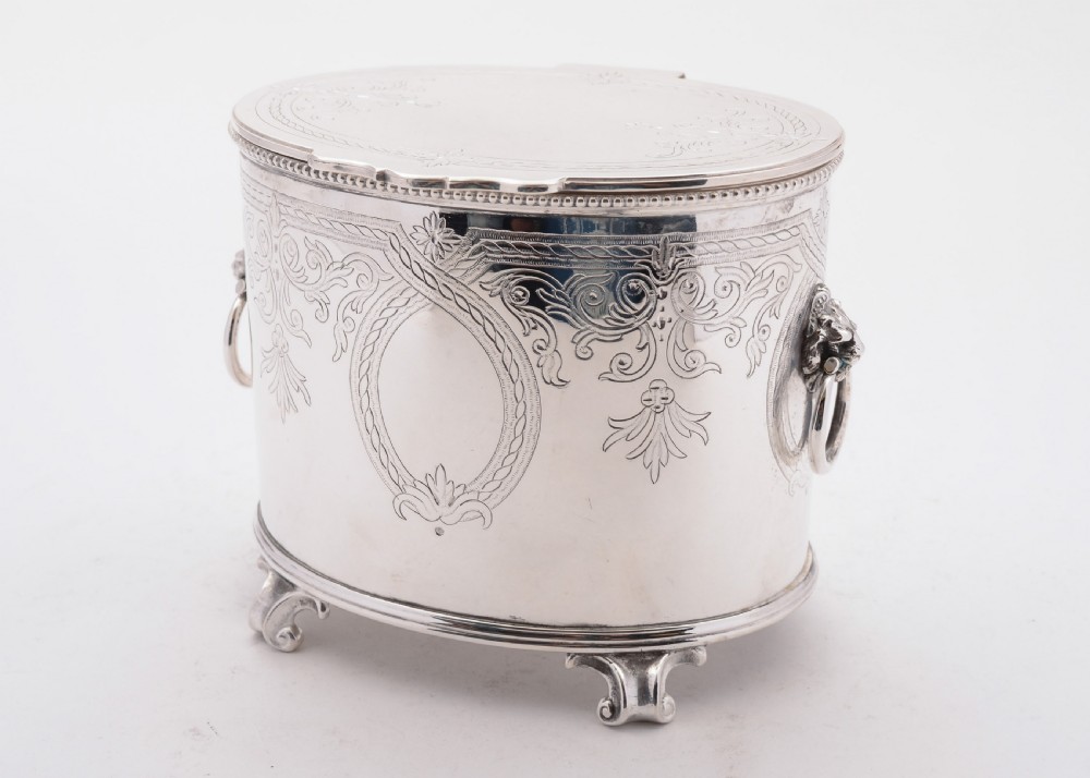 Wonderful Victorian Oval Silver Plated Biscuit Box, Circa 1890 View II