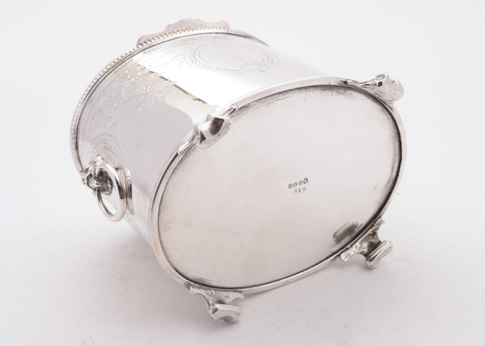 Wonderful Victorian Oval Silver Plated Biscuit Box, Circa 1890 View V