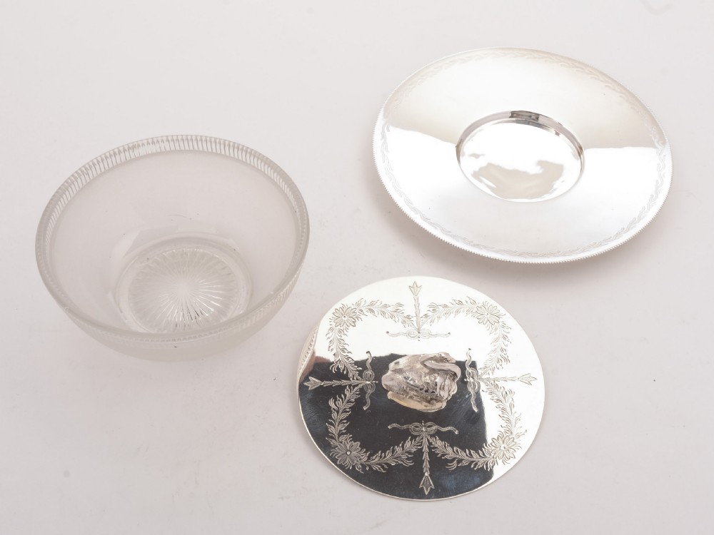 Gorgeous Victorian Glass and Silver Plated Butter Dish View IV