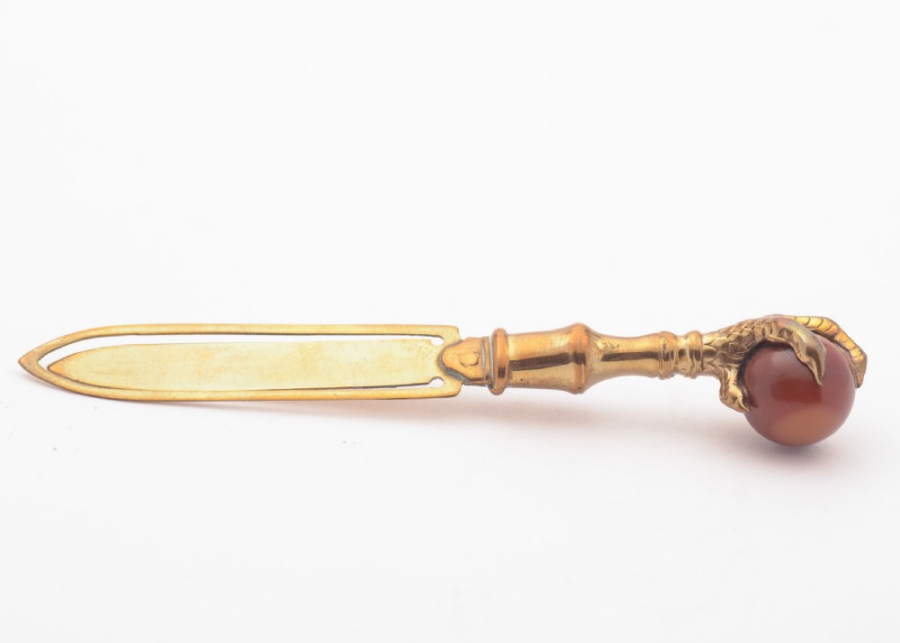 Nice Victorian Agate and Brass Bookmark, Circa 1880 View II