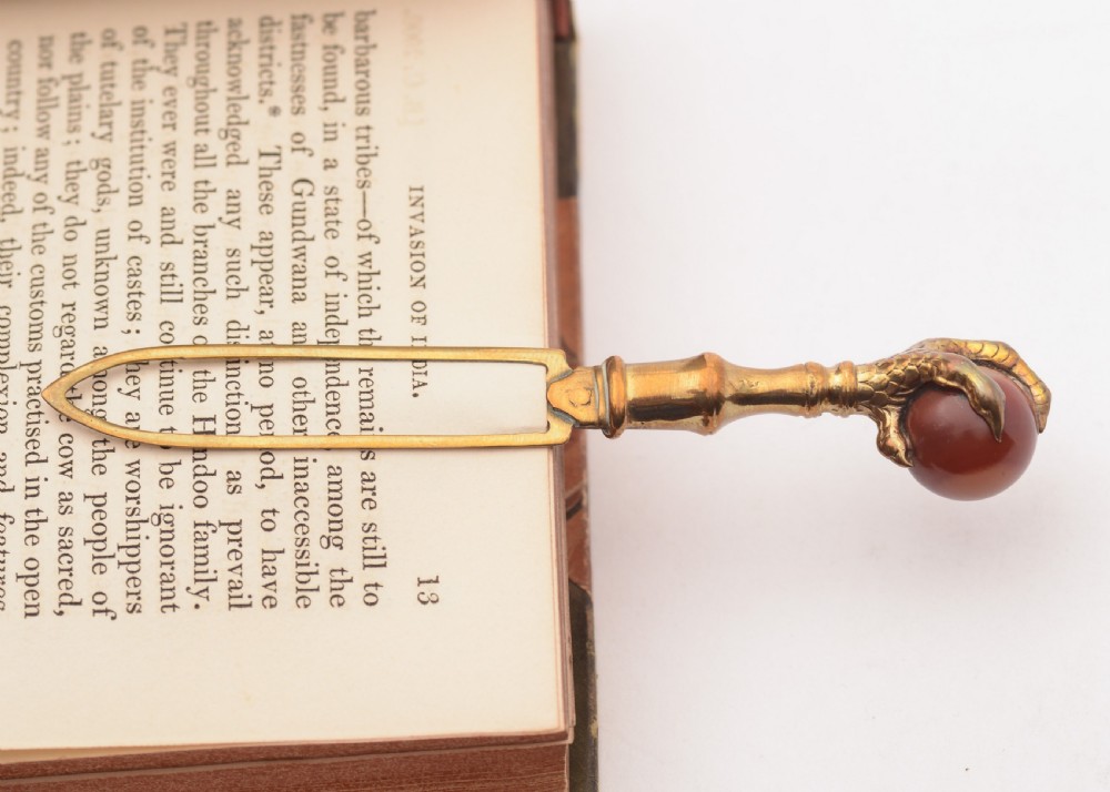 Nice Victorian Agate and Brass Bookmark, Circa 1880 View IV