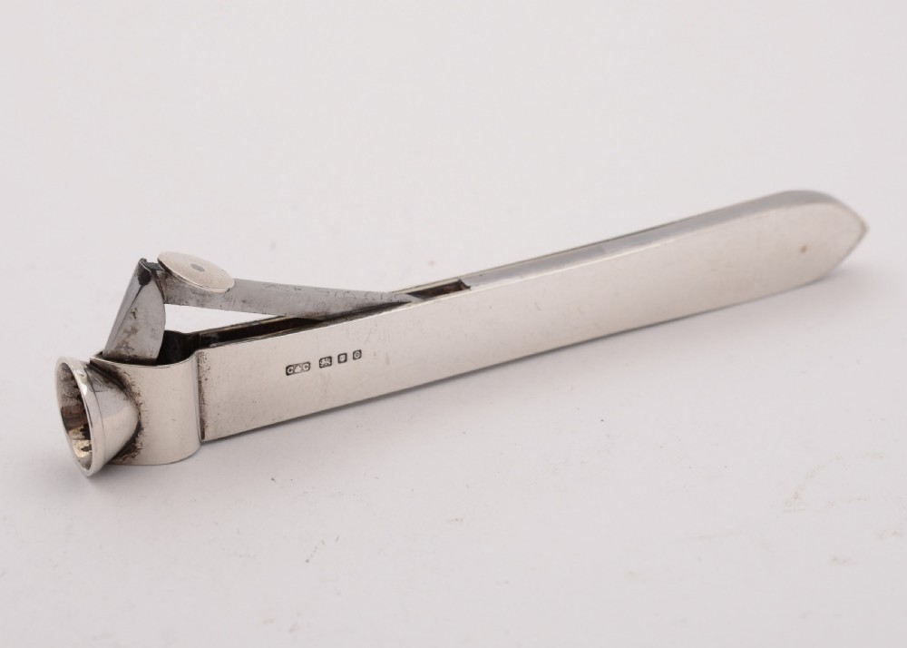 Superb Art Deco Silver Cigar Cutter, London 1938 View III