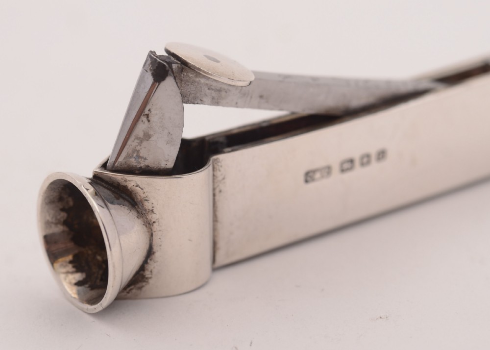 Superb Art Deco Silver Cigar Cutter, London 1938 View VI