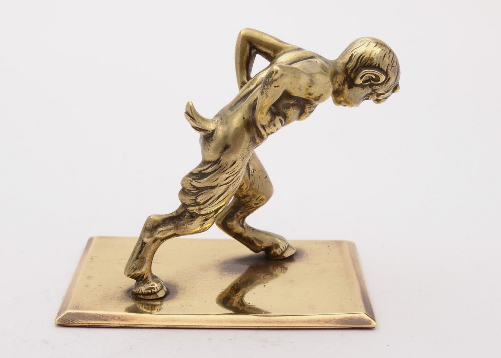 Nice Edwardian Brass Fawn Paperweight, Circa 1905