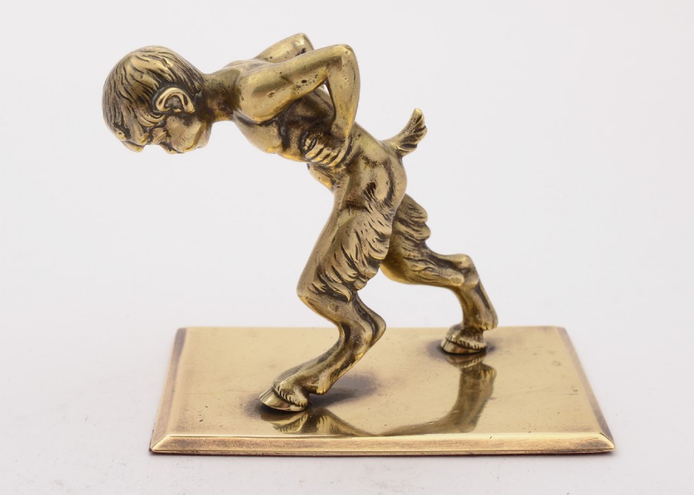 Nice Edwardian Brass Fawn Paperweight, Circa 1905 View II