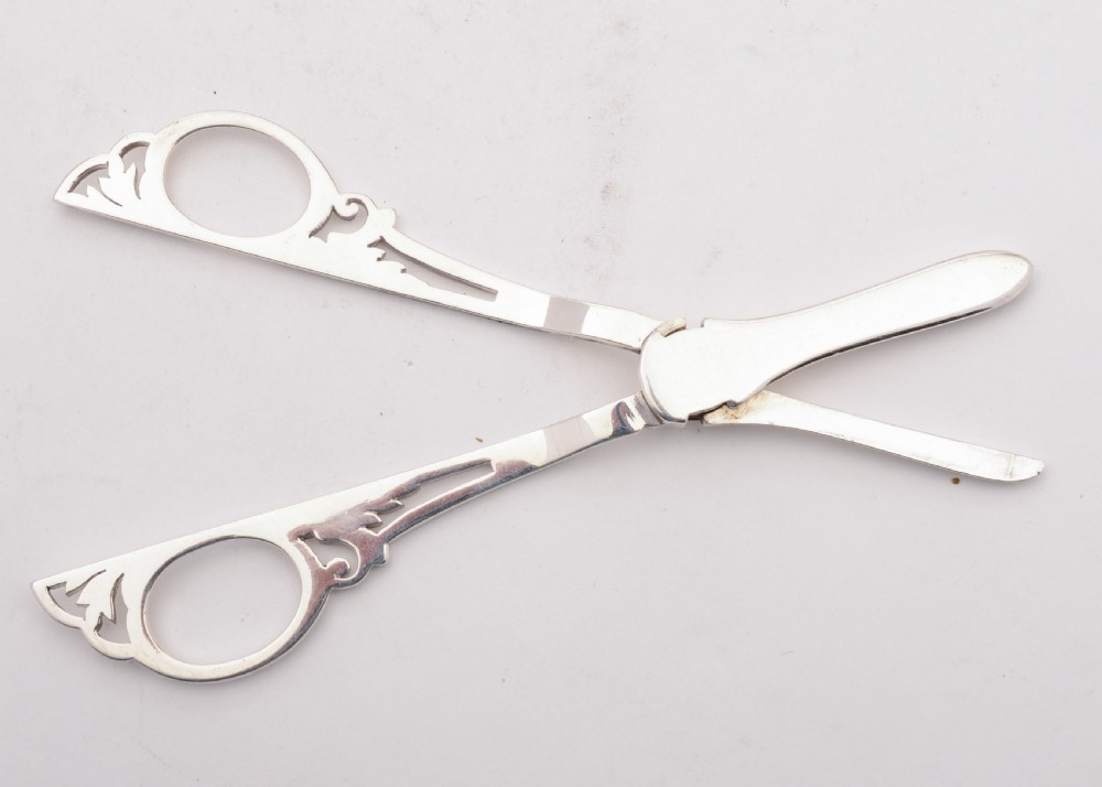 Gorgeous Edwardian Cased Silver Plated Grape Scissors, Circa 1905 View IV