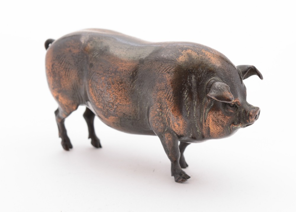 Fabulous Vienna Bronze Boar Ornament, Circa 1900
