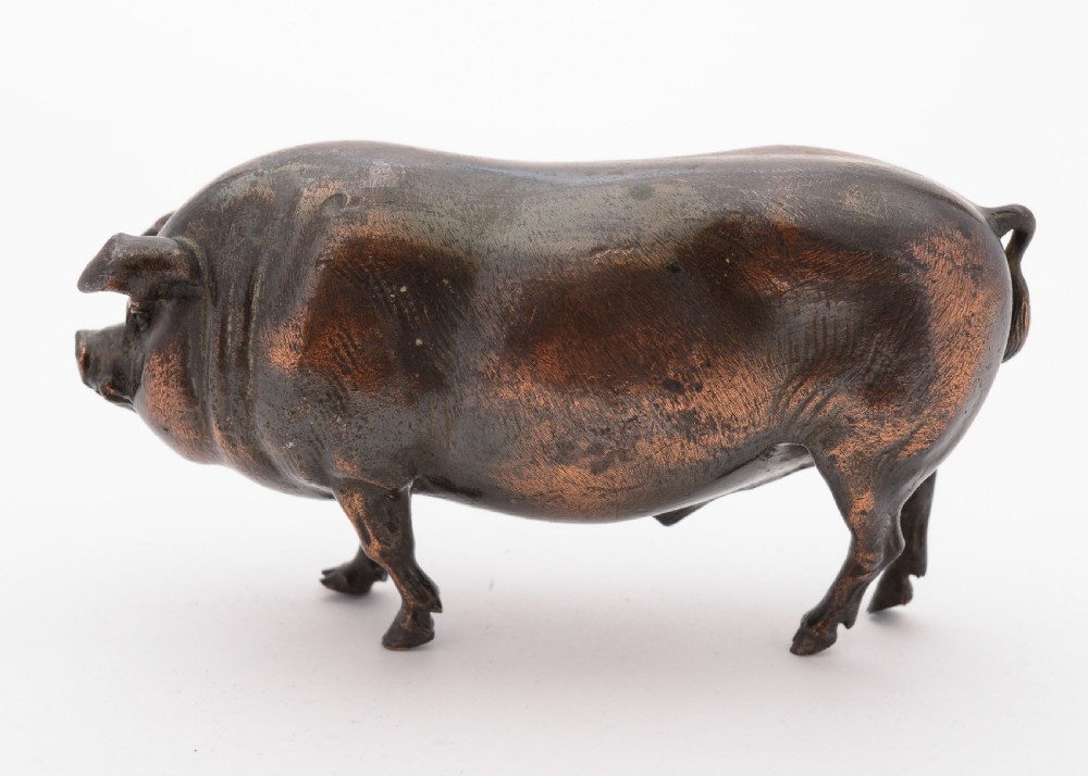 Fabulous Vienna Bronze Boar Ornament, Circa 1900 View III