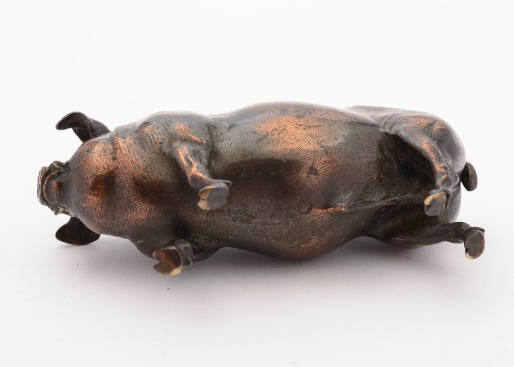 Fabulous Vienna Bronze Boar Ornament, Circa 1900 View IV