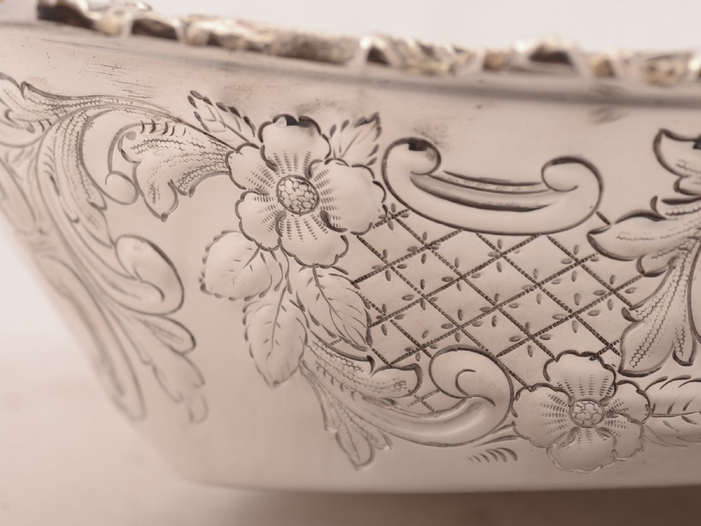 Fabulous Victorian Silver Plated Bread Basket, Circa 1890 View IV