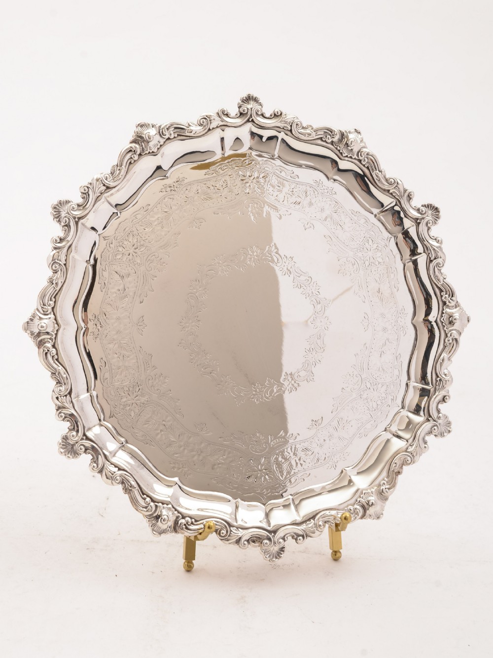 Nice Victorian Silver Plated Salver, Circa 1880 View II