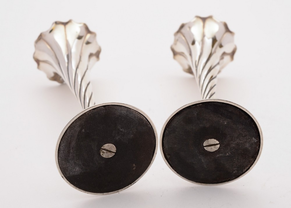 Beautiful Edwardian Pair of Silver Posey Vases, London 1901 View IV