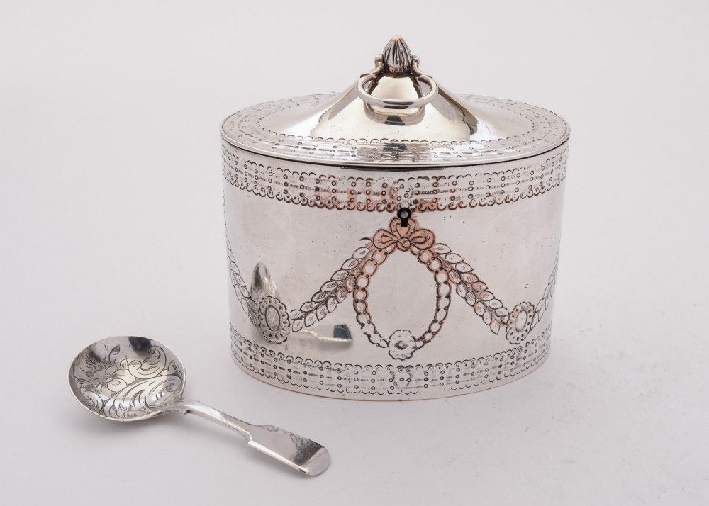 Wonderful Sheffield Plated Tea Caddy, Circa 1790