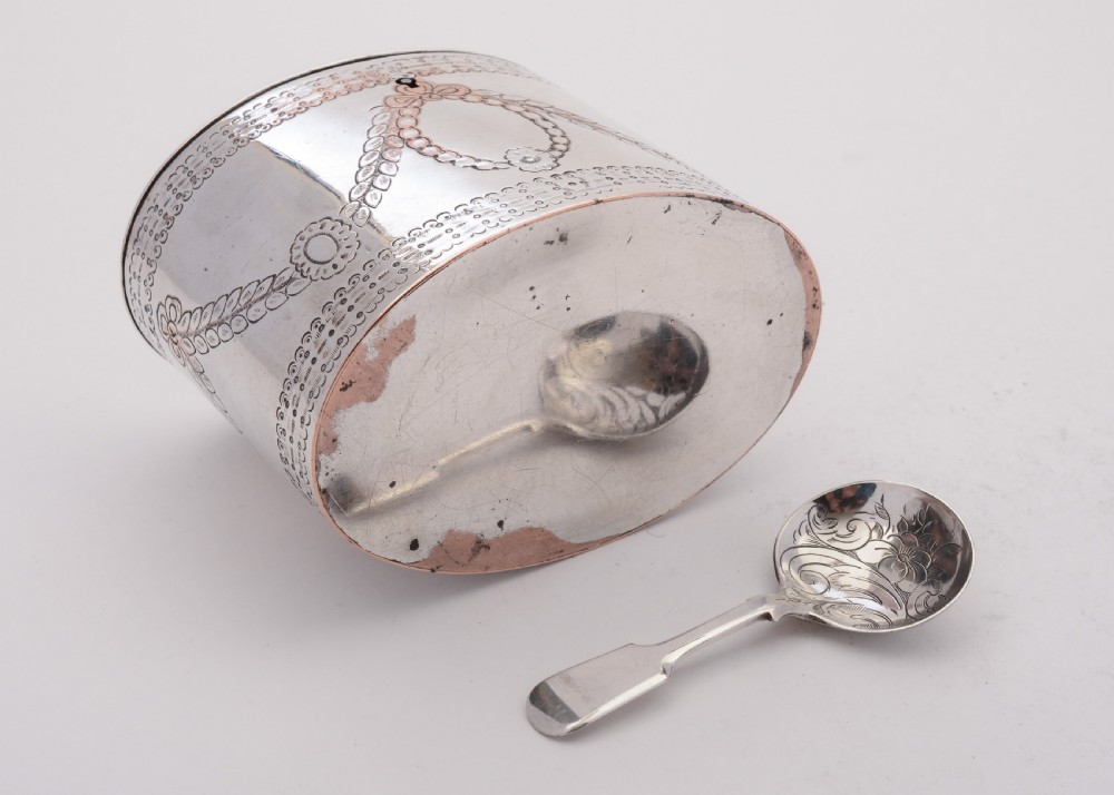 Wonderful Sheffield Plated Tea Caddy, Circa 1790 View III