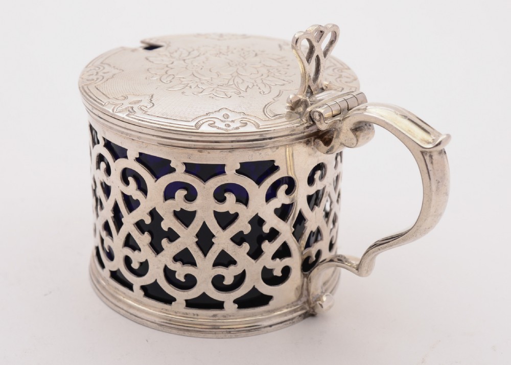 Fabulous Victorian  Silver Mustard Pot, London 1856 View II