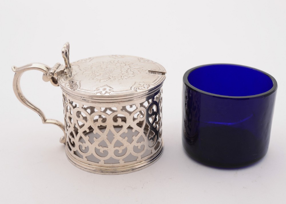 Fabulous Victorian  Silver Mustard Pot, London 1856 View IV