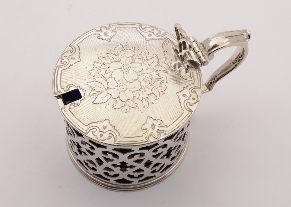 Fabulous Victorian  Silver Mustard Pot, London 1856 View VI