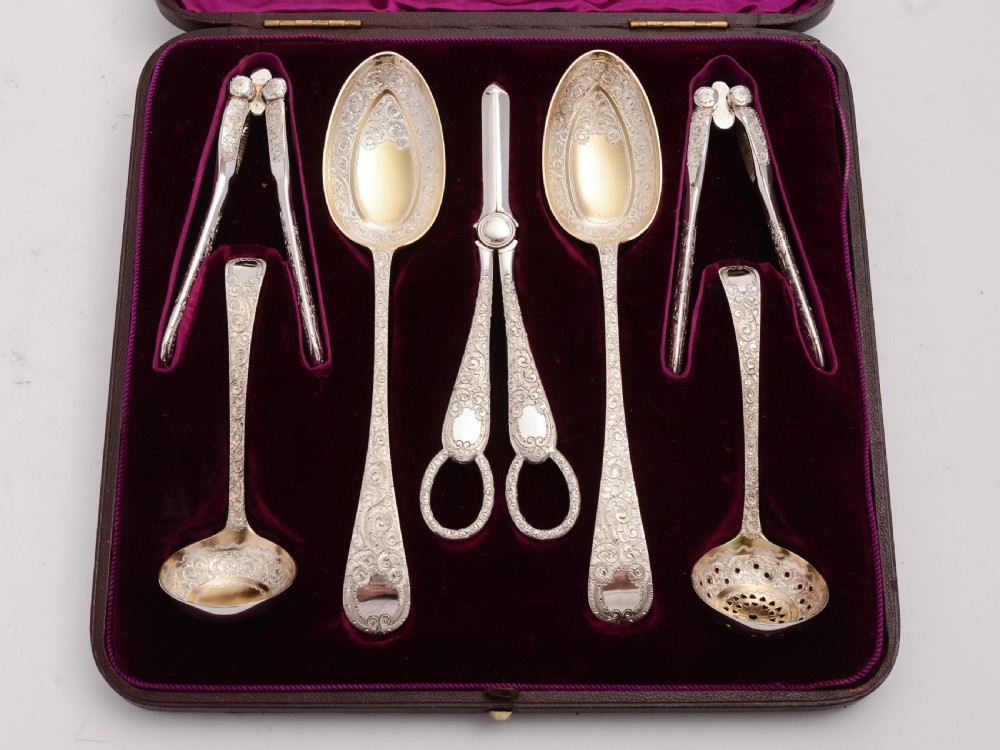 Lovely Victorian Silver Plated Fruit & Nut serving set circa 1890