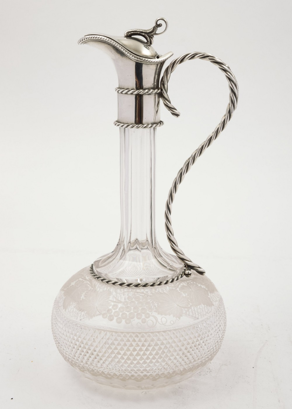 Elegant Edwardian Glass Claret Jug - circa 1905