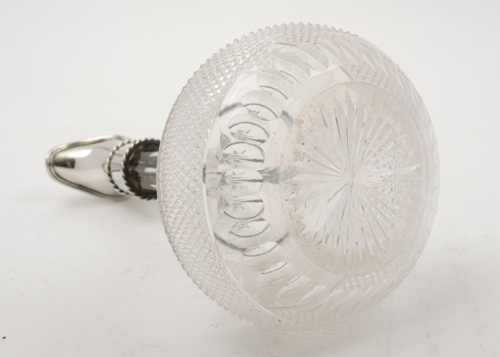 Elegant Edwardian Glass Claret Jug - circa 1905 View IV