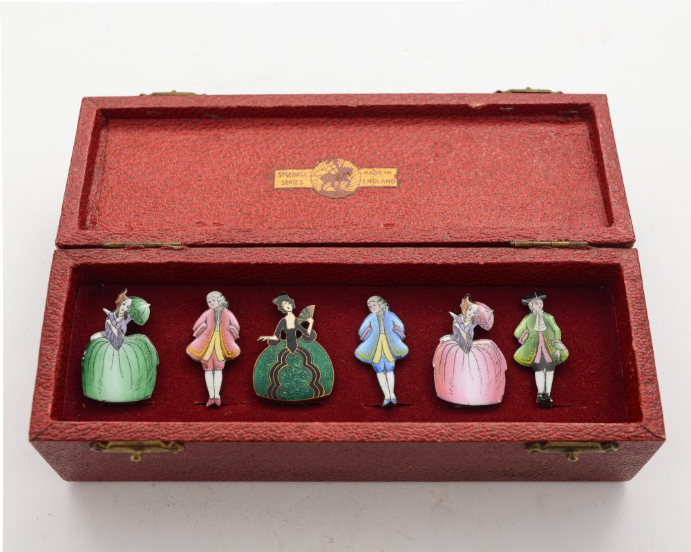 Rare set of Enamelled Menu Holders - circa 1930