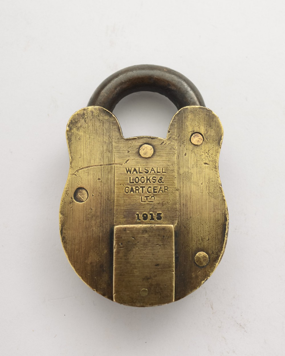 Nice Brass and Steel Padlock with Key - circa 1915