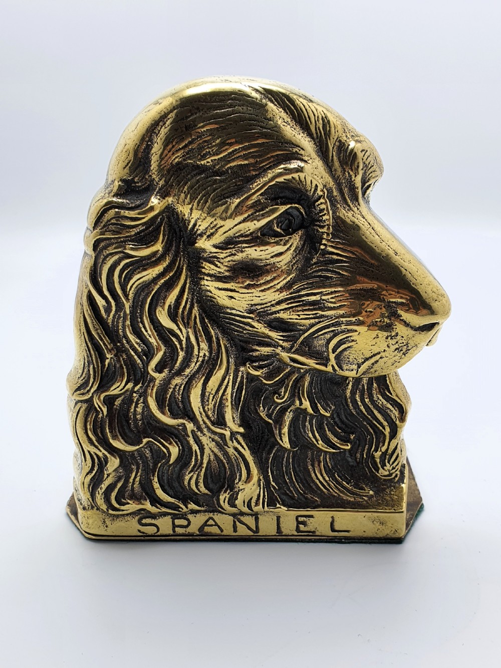 Edwardian Brass Spaniel Bookends – Antique Dog Book Rests - Circa 1910 View II