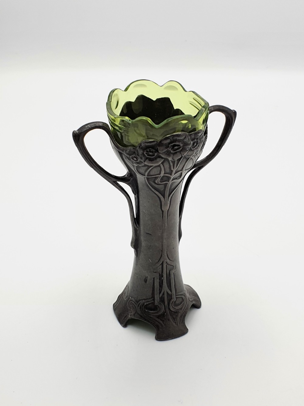 Charming Pair of WMF Pewter Vases – German Antique Flower Vase - Circa 1900 View II