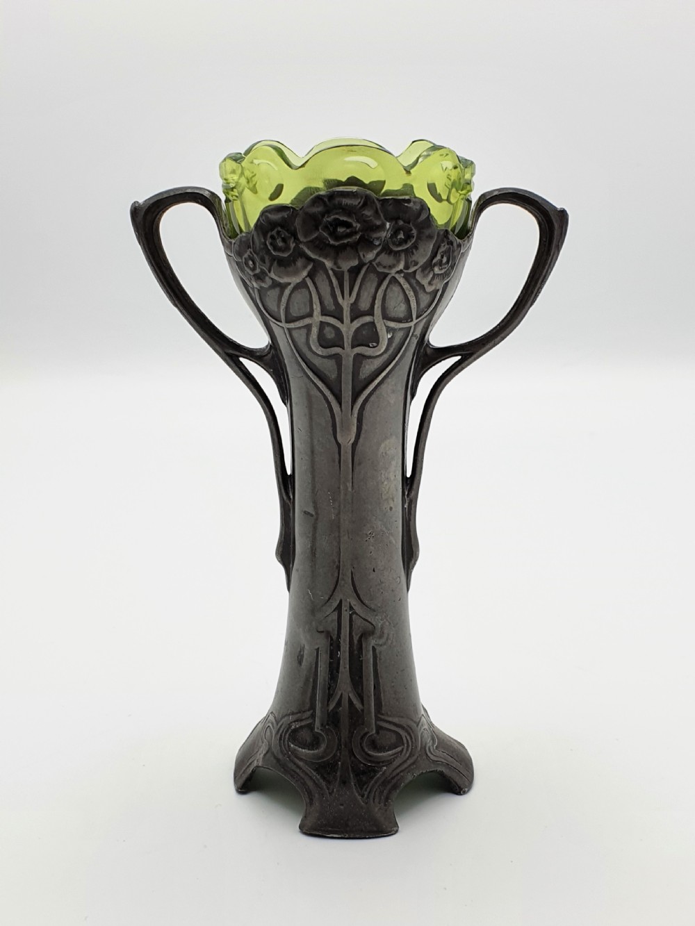 Charming Pair of WMF Pewter Vases – German Antique Flower Vase - Circa 1900 View III