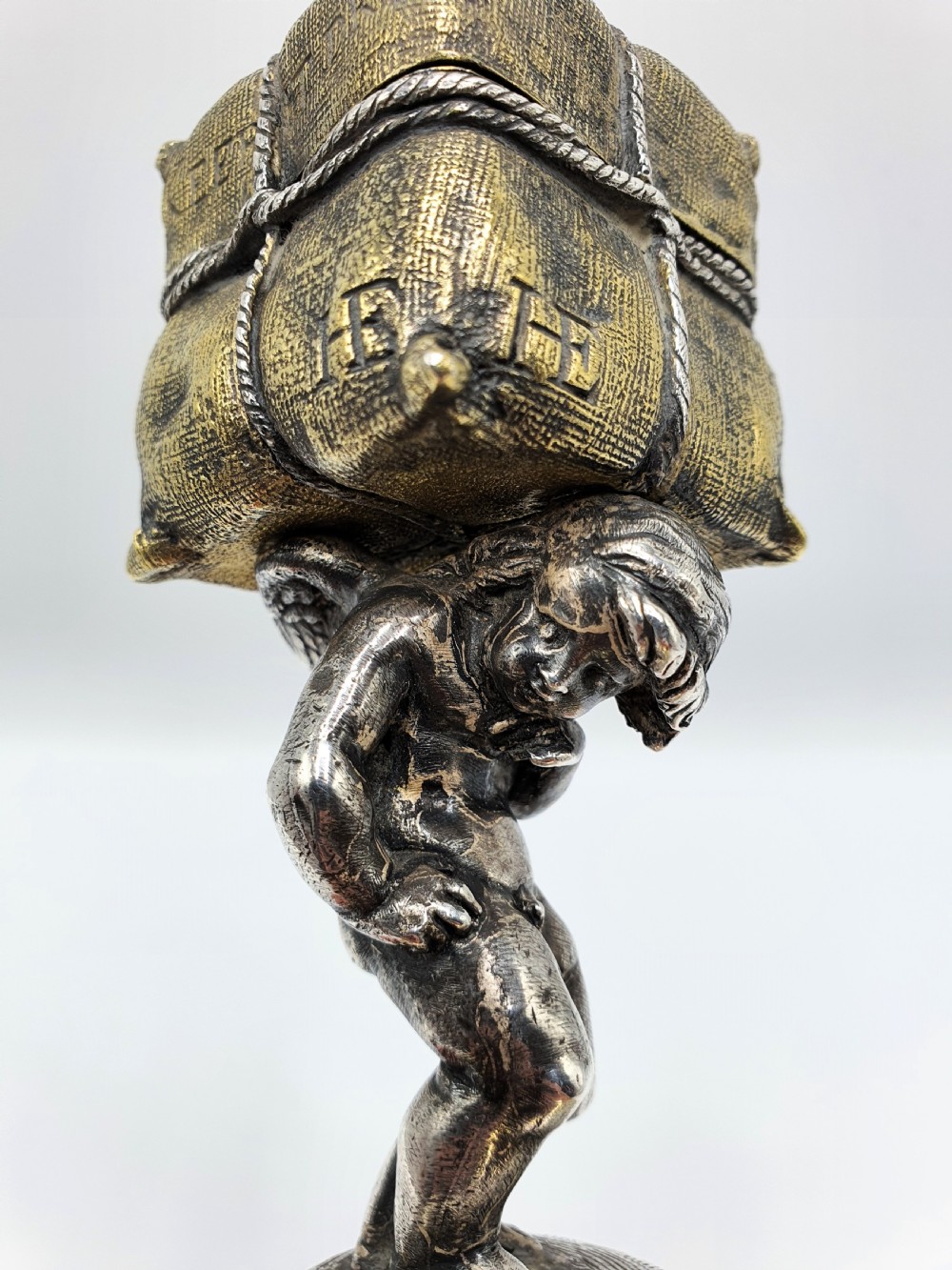 Unique Victorian Cherub Trinket/ Ring Box – English Antique - circa 1880 View II