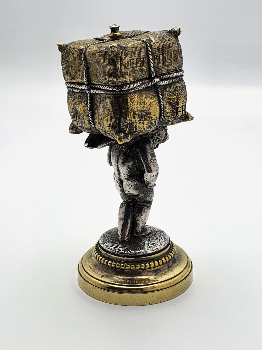 Unique Victorian Cherub Trinket/ Ring Box – English Antique - circa 1880 View IV